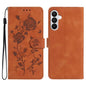 Rose Flower Embossing Pattern Leather Phone Case, For Samsung Galaxy S26 Edge 5G, For Samsung Galaxy S26 Ultra 5G, For Samsung Galaxy S26 5G, For Samsung Galaxy S25 Edge 5G, For Samsung Galaxy S25 5G