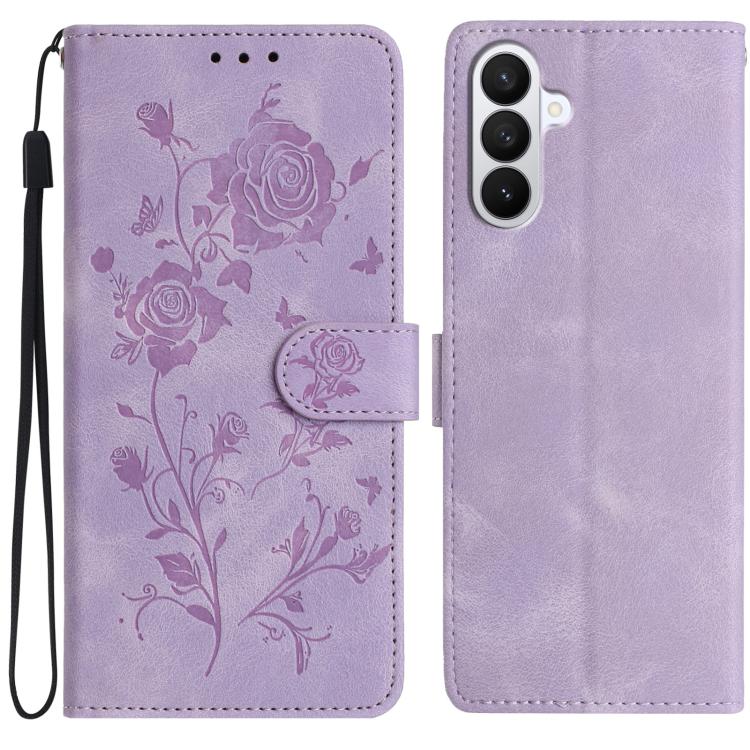 Rose Flower Embossing Pattern Leather Phone Case, For Samsung Galaxy S26 Edge 5G, For Samsung Galaxy S26 Ultra 5G, For Samsung Galaxy S26 5G, For Samsung Galaxy S25 Edge 5G, For Samsung Galaxy S25 5G