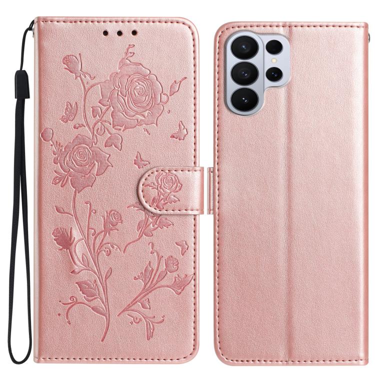 Rose Flower Embossing Pattern Leather Phone Case, For Samsung Galaxy S26 Edge 5G, For Samsung Galaxy S26 Ultra 5G, For Samsung Galaxy S26 5G, For Samsung Galaxy S25 Edge 5G, For Samsung Galaxy S25 5G