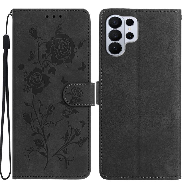 Rose Flower Embossing Pattern Leather Phone Case, For Samsung Galaxy S26 Edge 5G, For Samsung Galaxy S26 Ultra 5G, For Samsung Galaxy S26 5G, For Samsung Galaxy S25 Edge 5G, For Samsung Galaxy S25 5G