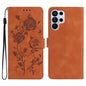 Rose Flower Embossing Pattern Leather Phone Case, For Samsung Galaxy S26 Edge 5G, For Samsung Galaxy S26 Ultra 5G, For Samsung Galaxy S26 5G, For Samsung Galaxy S25 Edge 5G, For Samsung Galaxy S25 5G