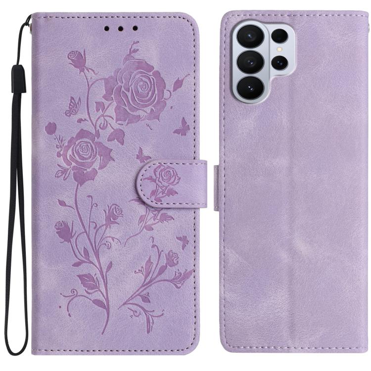 Rose Flower Embossing Pattern Leather Phone Case, For Samsung Galaxy S26 Edge 5G, For Samsung Galaxy S26 Ultra 5G, For Samsung Galaxy S26 5G, For Samsung Galaxy S25 Edge 5G, For Samsung Galaxy S25 5G