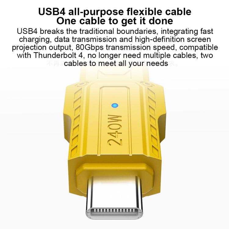 Portable Keychain 80Gbps 240W USB4 Type-C / USB-C Charging Cable