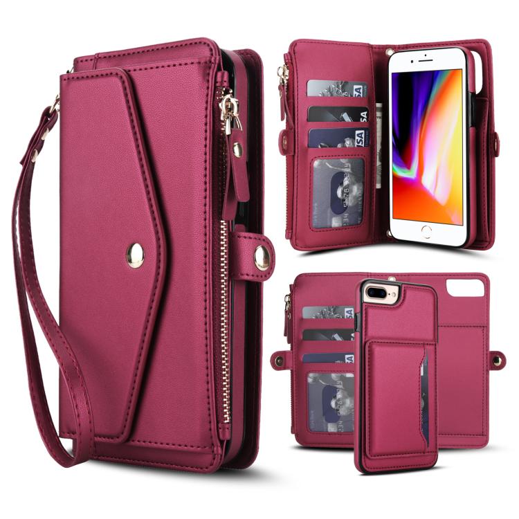 Multifunctional Wallet Detachable Leather Phone Case with Lanyard