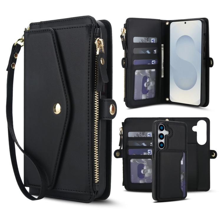 Multifunctional Wallet Detachable Leather Phone Case with Lanyard, For Samsung Galaxy S26+ 5G, For Samsung Galaxy S26 Ultra 5G, For Samsung Galaxy S26 5G, For Samsung Galaxy S25 Edge 5G, For Samsung Galaxy S25 5G, For Samsung Galaxy S25+ 5G            ...
