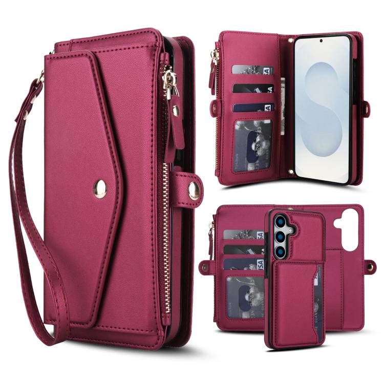 Multifunctional Wallet Detachable Leather Phone Case with Lanyard, For Samsung Galaxy S26+ 5G, For Samsung Galaxy S26 Ultra 5G, For Samsung Galaxy S26 5G, For Samsung Galaxy S25 Edge 5G, For Samsung Galaxy S25 5G, For Samsung Galaxy S25+ 5G            ...
