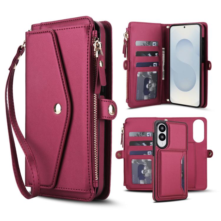 Multifunctional Wallet Detachable Leather Phone Case with Lanyard, For Samsung Galaxy S26+ 5G, For Samsung Galaxy S26 Ultra 5G, For Samsung Galaxy S26 5G, For Samsung Galaxy S25 Edge 5G, For Samsung Galaxy S25 5G, For Samsung Galaxy S25+ 5G            ...