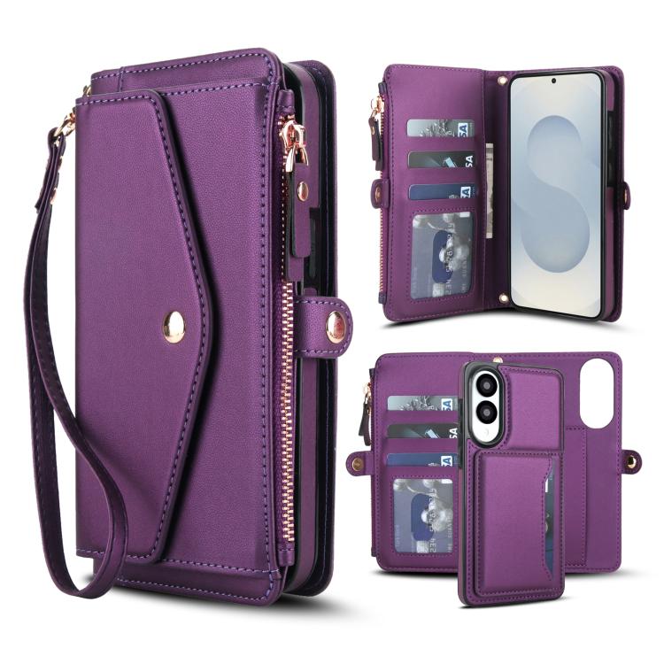 Multifunctional Wallet Detachable Leather Phone Case with Lanyard, For Samsung Galaxy S26+ 5G, For Samsung Galaxy S26 Ultra 5G, For Samsung Galaxy S26 5G, For Samsung Galaxy S25 Edge 5G, For Samsung Galaxy S25 5G, For Samsung Galaxy S25+ 5G            ...