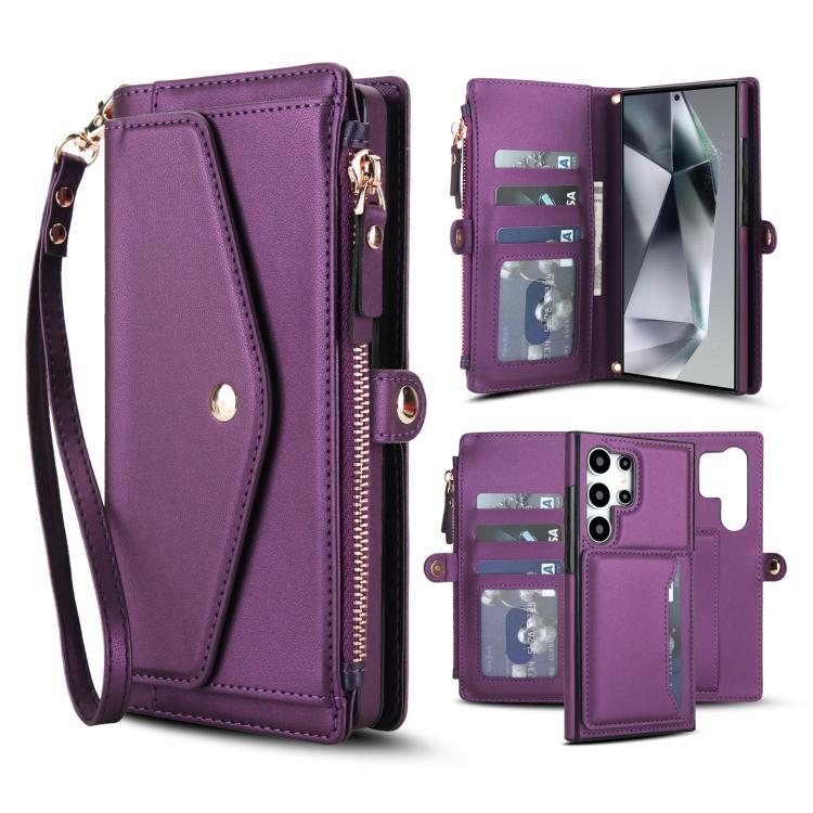 Multifunctional Wallet Detachable Leather Phone Case with Lanyard, For Samsung Galaxy S24 Ultra 5G, For Samsung Galaxy S24+ 5G, For Samsung Galaxy S24 5G, For Samsung Galaxy S23 Ultra 5G, For Samsung Galaxy S23+ 5G, For Samsung Galaxy S23 5G           ...