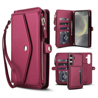 Multifunctional Wallet Detachable Leather Phone Case with Lanyard, For Samsung Galaxy S24 Ultra 5G, For Samsung Galaxy S24+ 5G, For Samsung Galaxy S24 5G, For Samsung Galaxy S23 Ultra 5G, For Samsung Galaxy S23+ 5G, For Samsung Galaxy S23 5G           ...