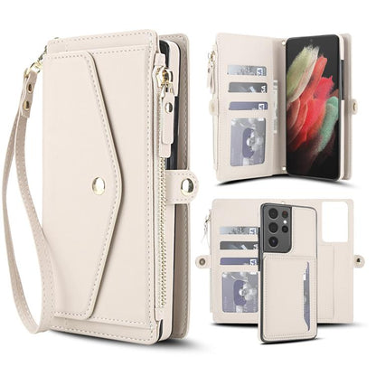 Multifunctional Wallet Detachable Leather Phone Case with Lanyard, For Samsung Galaxy S22 5G, For Samsung Galaxy S21 FE 5G, For Samsung Galaxy S21 5G, For Samsung Galaxy S21+ 5G, For Samsung Galaxy S21 Ultra 5G