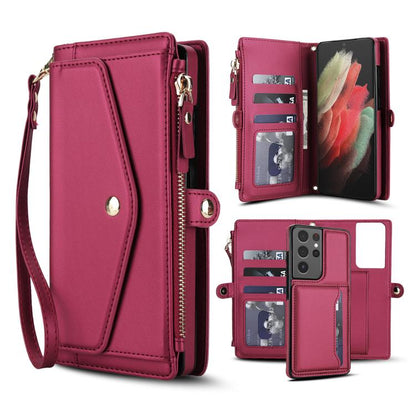 Multifunctional Wallet Detachable Leather Phone Case with Lanyard, For Samsung Galaxy S22 5G, For Samsung Galaxy S21 FE 5G, For Samsung Galaxy S21 5G, For Samsung Galaxy S21+ 5G, For Samsung Galaxy S21 Ultra 5G