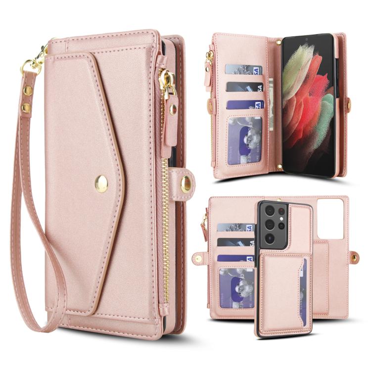 Multifunctional Wallet Detachable Leather Phone Case with Lanyard, For Samsung Galaxy S22 5G, For Samsung Galaxy S21 FE 5G, For Samsung Galaxy S21 5G, For Samsung Galaxy S21+ 5G, For Samsung Galaxy S21 Ultra 5G