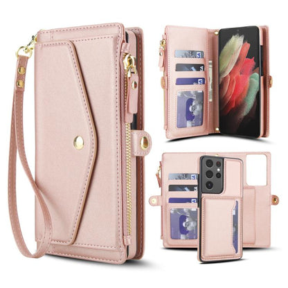 Multifunctional Wallet Detachable Leather Phone Case with Lanyard, For Samsung Galaxy S22 5G, For Samsung Galaxy S21 FE 5G, For Samsung Galaxy S21 5G, For Samsung Galaxy S21+ 5G, For Samsung Galaxy S21 Ultra 5G