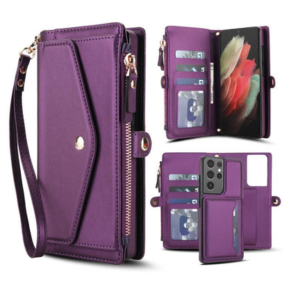 Multifunctional Wallet Detachable Leather Phone Case with Lanyard, For Samsung Galaxy S22 5G, For Samsung Galaxy S21 FE 5G, For Samsung Galaxy S21 5G, For Samsung Galaxy S21+ 5G, For Samsung Galaxy S21 Ultra 5G