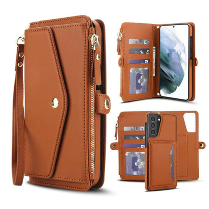 Multifunctional Wallet Detachable Leather Phone Case with Lanyard, For Samsung Galaxy S22 5G, For Samsung Galaxy S21 FE 5G, For Samsung Galaxy S21 5G, For Samsung Galaxy S21+ 5G, For Samsung Galaxy S21 Ultra 5G