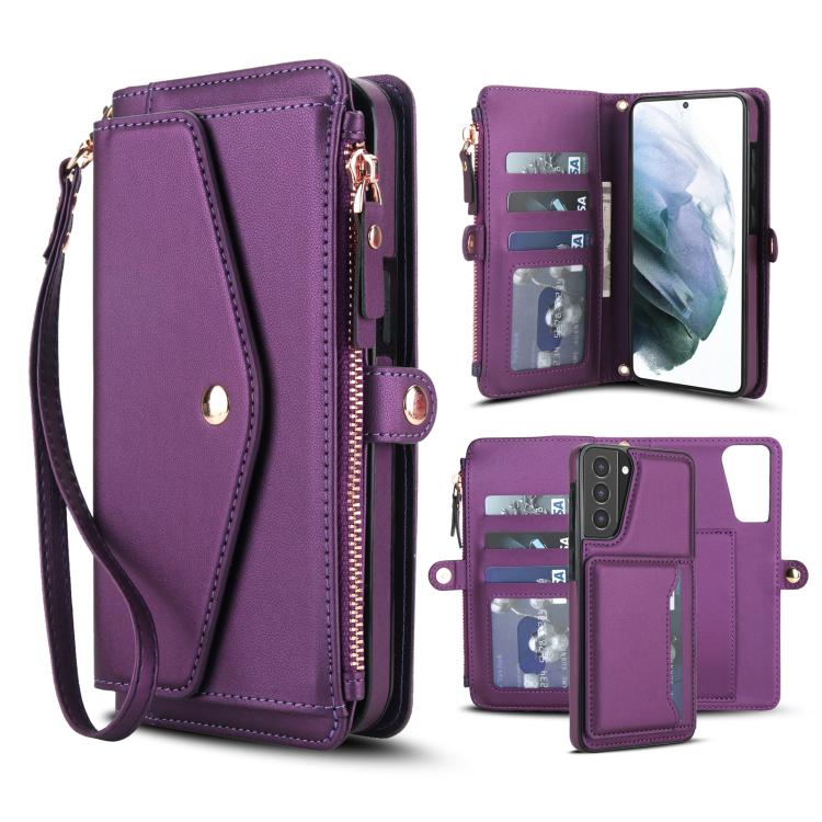 Multifunctional Wallet Detachable Leather Phone Case with Lanyard, For Samsung Galaxy S22 5G, For Samsung Galaxy S21 FE 5G, For Samsung Galaxy S21 5G, For Samsung Galaxy S21+ 5G, For Samsung Galaxy S21 Ultra 5G
