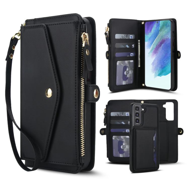 Multifunctional Wallet Detachable Leather Phone Case with Lanyard, For Samsung Galaxy S22 5G, For Samsung Galaxy S21 FE 5G, For Samsung Galaxy S21 5G, For Samsung Galaxy S21+ 5G, For Samsung Galaxy S21 Ultra 5G