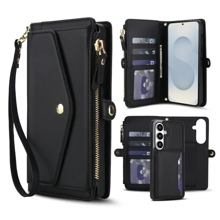 Multifunctional Wallet Detachable Leather Phone Case with Lanyard, For Samsung Galaxy S26+ 5G, For Samsung Galaxy S26 Ultra 5G, For Samsung Galaxy S26 5G, For Samsung Galaxy S25 Edge 5G, For Samsung Galaxy S25 5G, For Samsung Galaxy S25+ 5G            ...