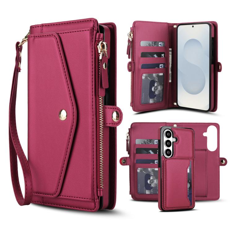 Multifunctional Wallet Detachable Leather Phone Case with Lanyard, For Samsung Galaxy S26+ 5G, For Samsung Galaxy S26 Ultra 5G, For Samsung Galaxy S26 5G, For Samsung Galaxy S25 Edge 5G, For Samsung Galaxy S25 5G, For Samsung Galaxy S25+ 5G            ...