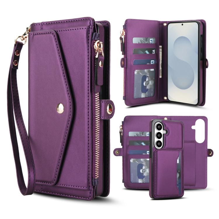 Multifunctional Wallet Detachable Leather Phone Case with Lanyard, For Samsung Galaxy S26+ 5G, For Samsung Galaxy S26 Ultra 5G, For Samsung Galaxy S26 5G, For Samsung Galaxy S25 Edge 5G, For Samsung Galaxy S25 5G, For Samsung Galaxy S25+ 5G            ...
