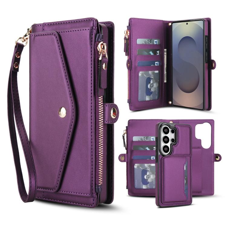 Multifunctional Wallet Detachable Leather Phone Case with Lanyard, For Samsung Galaxy S26+ 5G, For Samsung Galaxy S26 Ultra 5G, For Samsung Galaxy S26 5G, For Samsung Galaxy S25 Edge 5G, For Samsung Galaxy S25 5G, For Samsung Galaxy S25+ 5G            ...