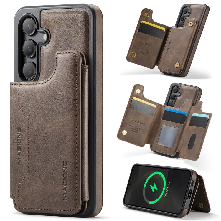 MAGKING K3 Series MagSafe RFID Card Bag Detachable Phone Case, For Samsung Galaxy S25 FE 5G, For Samsung Galaxy S25 Edge 5G, For Samsung Galaxy S25 5G, For Samsung Galaxy S25+ 5G, For Samsung Galaxy S25 Ultra 5G, For Samsung Galaxy S24 FE 5G           ...