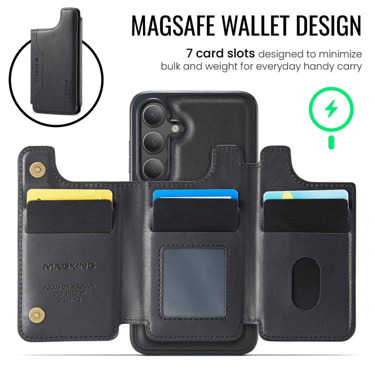 MAGKING K3 Series MagSafe RFID Card Bag Detachable Phone Case, For Samsung Galaxy S25 FE 5G, For Samsung Galaxy S25 Edge 5G, For Samsung Galaxy S25 5G, For Samsung Galaxy S25+ 5G, For Samsung Galaxy S25 Ultra 5G, For Samsung Galaxy S24 FE 5G           ...
