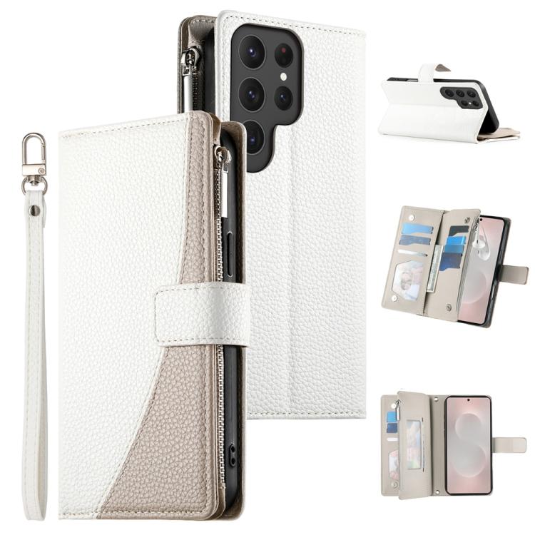 Stitching Multi-card Zipper Wallet Leather Phone Case with Short Strap, For Samsung Galaxy S24+ 5G / S25+ 5G, For Samsung Galaxy S25 Ultra 5G, For Samsung Galaxy S24 FE 5G, For Samsung Galaxy S24 Ultra 5G, For Samsung Galaxy S23 FE 5G                  ...