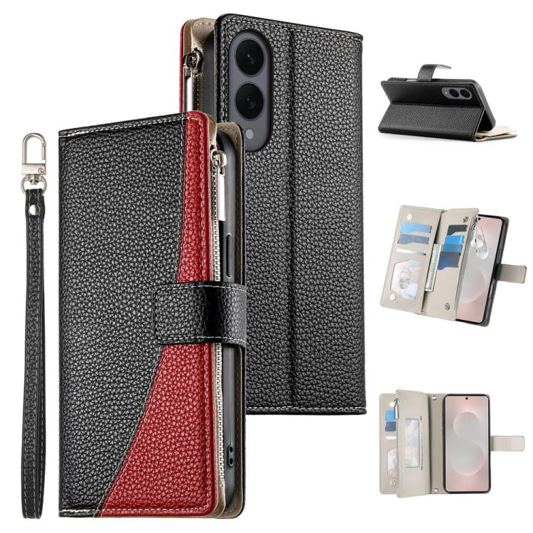 Stitching Multi-card Zipper Wallet Leather Phone Case with Short Strap, For Galaxy S26 FE 5G, For Samsung Galaxy S26+ 5G, For Samsung Galaxy S26 Edge 5G, For Samsung Galaxy S26 Ultra 5G, For Samsung Galaxy S26 5G, For Samsung Galaxy S25 FE 5G          ...