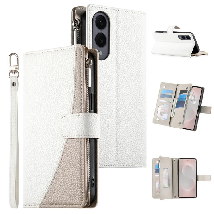 Stitching Multi-card Zipper Wallet Leather Phone Case with Short Strap, For Galaxy S26 FE 5G, For Samsung Galaxy S26+ 5G, For Samsung Galaxy S26 Edge 5G, For Samsung Galaxy S26 Ultra 5G, For Samsung Galaxy S26 5G, For Samsung Galaxy S25 FE 5G          ...