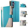 Stitching Multi-card Zipper Wallet Leather Phone Case with Short Strap, For Samsung Galaxy S24+ 5G / S25+ 5G, For Samsung Galaxy S25 Ultra 5G, For Samsung Galaxy S24 FE 5G, For Samsung Galaxy S24 Ultra 5G, For Samsung Galaxy S23 FE 5G                  ...