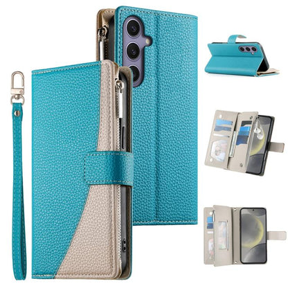 Stitching Multi-card Zipper Wallet Leather Phone Case with Short Strap, For Samsung Galaxy S24+ 5G / S25+ 5G, For Samsung Galaxy S25 Ultra 5G, For Samsung Galaxy S24 FE 5G, For Samsung Galaxy S24 Ultra 5G, For Samsung Galaxy S23 FE 5G                  ...