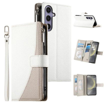 Stitching Multi-card Zipper Wallet Leather Phone Case with Short Strap, For Samsung Galaxy S24+ 5G / S25+ 5G, For Samsung Galaxy S25 Ultra 5G, For Samsung Galaxy S24 FE 5G, For Samsung Galaxy S24 Ultra 5G, For Samsung Galaxy S23 FE 5G                  ...