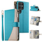 Stitching Multi-card Zipper Wallet Leather Phone Case with Short Strap, For Samsung Galaxy S24+ 5G / S25+ 5G, For Samsung Galaxy S25 Ultra 5G, For Samsung Galaxy S24 FE 5G, For Samsung Galaxy S24 Ultra 5G, For Samsung Galaxy S23 FE 5G                  ...