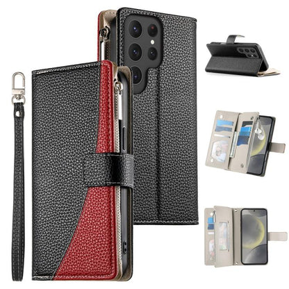 Stitching Multi-card Zipper Wallet Leather Phone Case with Short Strap, For Samsung Galaxy S24+ 5G / S25+ 5G, For Samsung Galaxy S25 Ultra 5G, For Samsung Galaxy S24 FE 5G, For Samsung Galaxy S24 Ultra 5G, For Samsung Galaxy S23 FE 5G                  ...