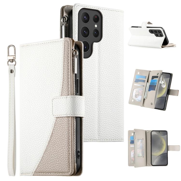 Stitching Multi-card Zipper Wallet Leather Phone Case with Short Strap, For Samsung Galaxy S24+ 5G / S25+ 5G, For Samsung Galaxy S25 Ultra 5G, For Samsung Galaxy S24 FE 5G, For Samsung Galaxy S24 Ultra 5G, For Samsung Galaxy S23 FE 5G                  ...