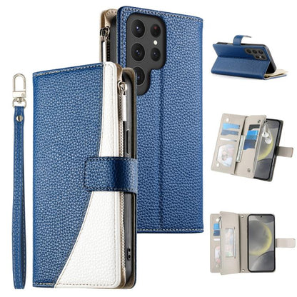 Stitching Multi-card Zipper Wallet Leather Phone Case with Short Strap, For Samsung Galaxy S24+ 5G / S25+ 5G, For Samsung Galaxy S25 Ultra 5G, For Samsung Galaxy S24 FE 5G, For Samsung Galaxy S24 Ultra 5G, For Samsung Galaxy S23 FE 5G                  ...