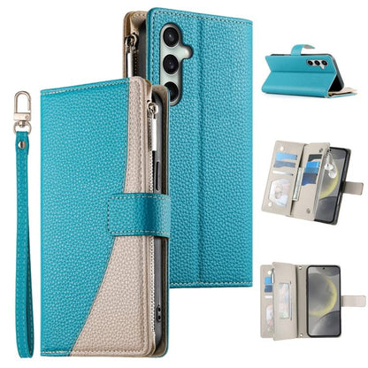 Stitching Multi-card Zipper Wallet Leather Phone Case with Short Strap, For Samsung Galaxy S24+ 5G / S25+ 5G, For Samsung Galaxy S25 Ultra 5G, For Samsung Galaxy S24 FE 5G, For Samsung Galaxy S24 Ultra 5G, For Samsung Galaxy S23 FE 5G                  ...