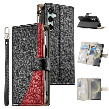 Stitching Multi-card Zipper Wallet Leather Phone Case with Short Strap, For Samsung Galaxy S24+ 5G / S25+ 5G, For Samsung Galaxy S25 Ultra 5G, For Samsung Galaxy S24 FE 5G, For Samsung Galaxy S24 Ultra 5G, For Samsung Galaxy S23 FE 5G                  ...
