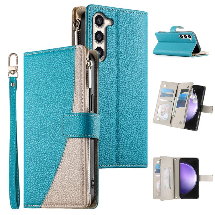 Stitching Multi-card Zipper Wallet Leather Phone Case with Short Strap, For Samsung Galaxy S24+ 5G / S25+ 5G, For Samsung Galaxy S25 Ultra 5G, For Samsung Galaxy S24 FE 5G, For Samsung Galaxy S24 Ultra 5G, For Samsung Galaxy S23 FE 5G                  ...
