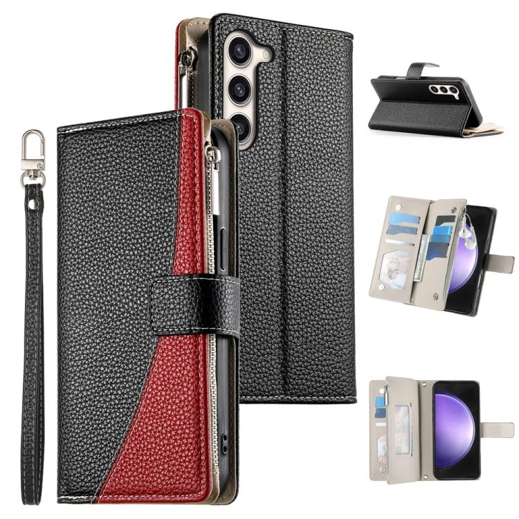 Stitching Multi-card Zipper Wallet Leather Phone Case with Short Strap, For Samsung Galaxy S24+ 5G / S25+ 5G, For Samsung Galaxy S25 Ultra 5G, For Samsung Galaxy S24 FE 5G, For Samsung Galaxy S24 Ultra 5G, For Samsung Galaxy S23 FE 5G                  ...