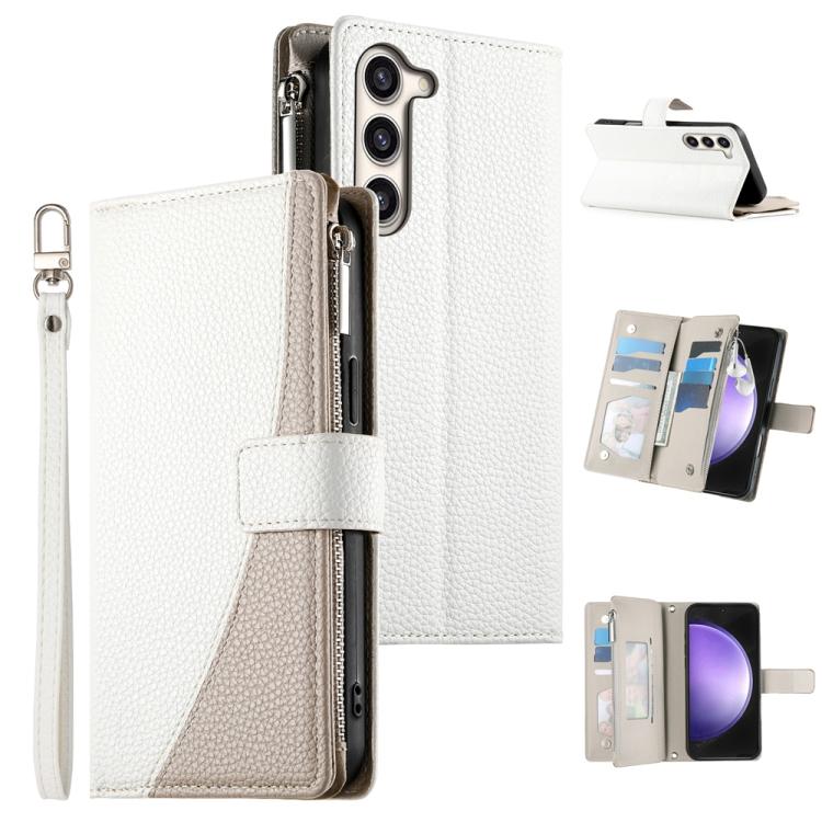 Stitching Multi-card Zipper Wallet Leather Phone Case with Short Strap, For Samsung Galaxy S24+ 5G / S25+ 5G, For Samsung Galaxy S25 Ultra 5G, For Samsung Galaxy S24 FE 5G, For Samsung Galaxy S24 Ultra 5G, For Samsung Galaxy S23 FE 5G                  ...