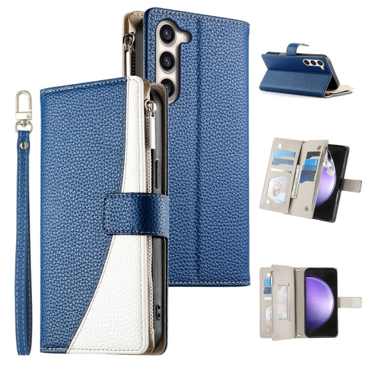 Stitching Multi-card Zipper Wallet Leather Phone Case with Short Strap, For Samsung Galaxy S24+ 5G / S25+ 5G, For Samsung Galaxy S25 Ultra 5G, For Samsung Galaxy S24 FE 5G, For Samsung Galaxy S24 Ultra 5G, For Samsung Galaxy S23 FE 5G                  ...