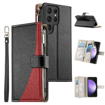 Stitching Multi-card Zipper Wallet Leather Phone Case with Short Strap, For Samsung Galaxy S24+ 5G / S25+ 5G, For Samsung Galaxy S25 Ultra 5G, For Samsung Galaxy S24 FE 5G, For Samsung Galaxy S24 Ultra 5G, For Samsung Galaxy S23 FE 5G                  ...