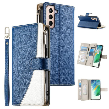 Stitching Multi-card Zipper Wallet Leather Phone Case with Short Strap, For Samsung Galaxy S20 FE, For Samsung Galaxy S22 Ultra 5G, For Samsung Galaxy S22+ 5G, For Samsung Galaxy S22 5G, For Samsung Galaxy S21 FE 5G, For Samsung Galaxy S21 5G          ...