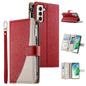 Stitching Multi-card Zipper Wallet Leather Phone Case with Short Strap, For Samsung Galaxy S20 FE, For Samsung Galaxy S22 Ultra 5G, For Samsung Galaxy S22+ 5G, For Samsung Galaxy S22 5G, For Samsung Galaxy S21 FE 5G, For Samsung Galaxy S21 5G          ...