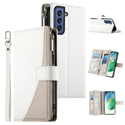 Stitching Multi-card Zipper Wallet Leather Phone Case with Short Strap, For Samsung Galaxy S20 FE, For Samsung Galaxy S22 Ultra 5G, For Samsung Galaxy S22+ 5G, For Samsung Galaxy S22 5G, For Samsung Galaxy S21 FE 5G, For Samsung Galaxy S21 5G          ...
