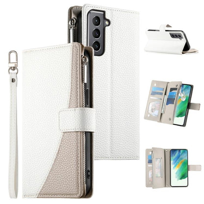 Stitching Multi-card Zipper Wallet Leather Phone Case with Short Strap, For Samsung Galaxy S20 FE, For Samsung Galaxy S22 Ultra 5G, For Samsung Galaxy S22+ 5G, For Samsung Galaxy S22 5G, For Samsung Galaxy S21 FE 5G, For Samsung Galaxy S21 5G          ...