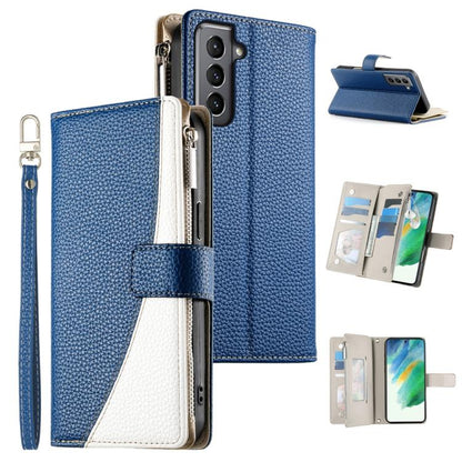 Stitching Multi-card Zipper Wallet Leather Phone Case with Short Strap, For Samsung Galaxy S20 FE, For Samsung Galaxy S22 Ultra 5G, For Samsung Galaxy S22+ 5G, For Samsung Galaxy S22 5G, For Samsung Galaxy S21 FE 5G, For Samsung Galaxy S21 5G          ...
